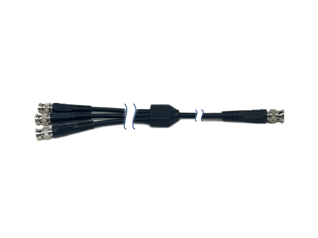 BNC plug to (3) BNC plugs standard cable