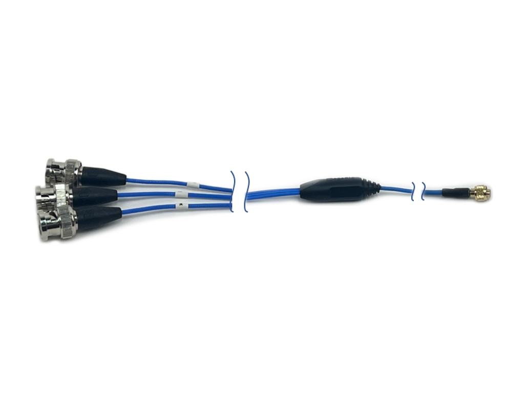 4-socket jack to (3) BNC plugs low noise cable